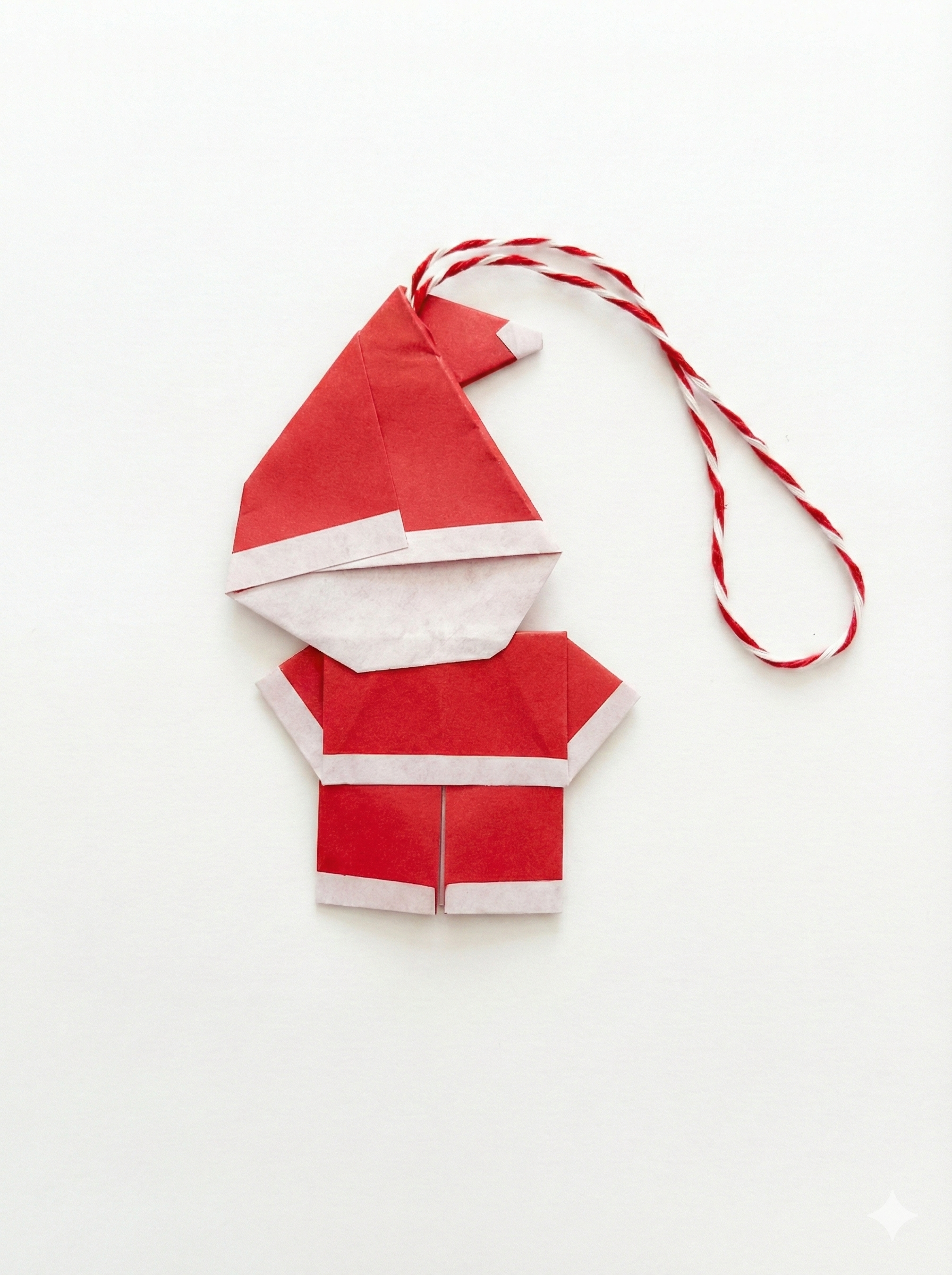 Santa Rojo - Figura de origami hecha a mano
